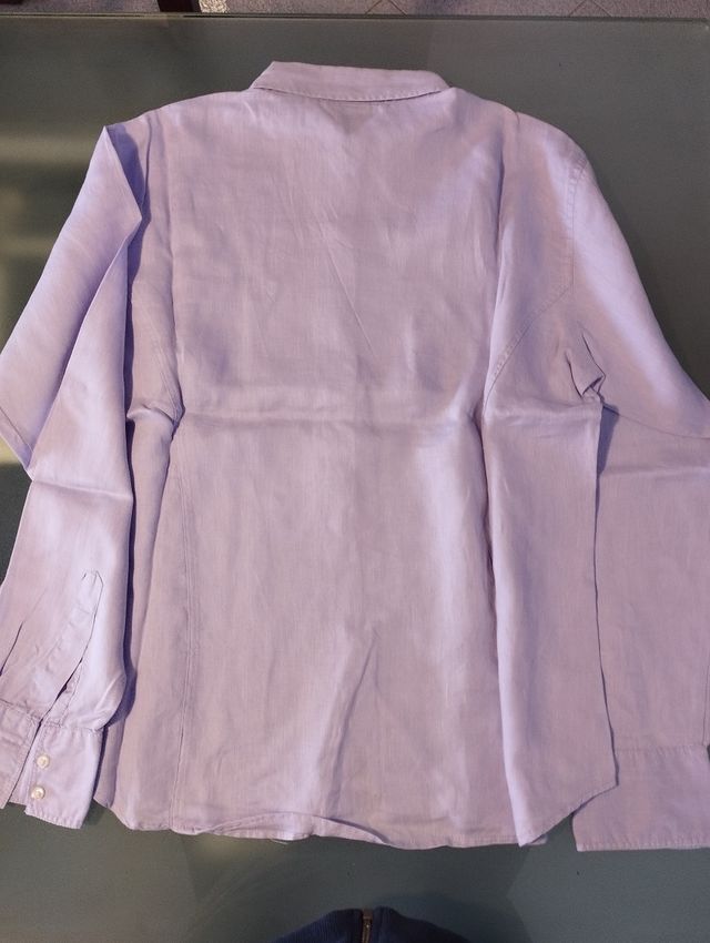 Camicia man. lunga viola L