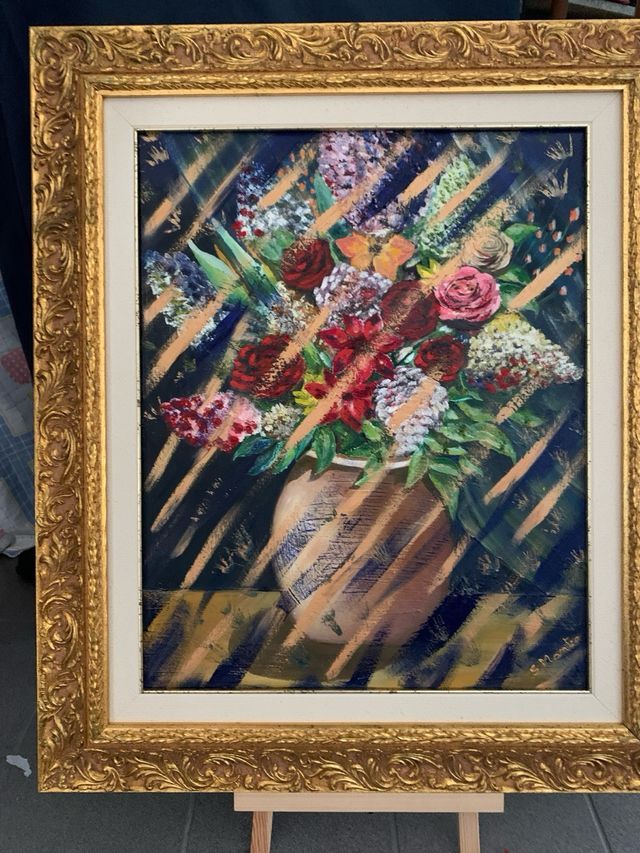 Quadro dipinto a mano. cornice pregiata