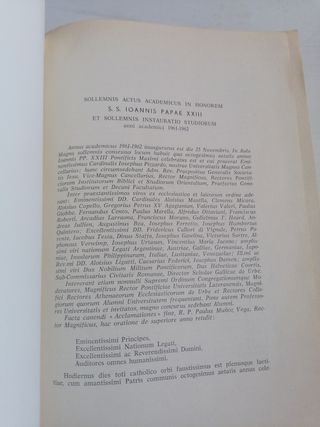 Liber Annualis Romae 1962 Pontificia Uni