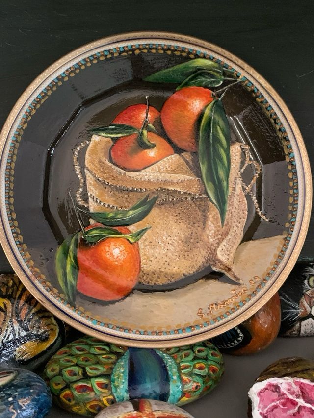 Piatto decorativo dipinto a mano