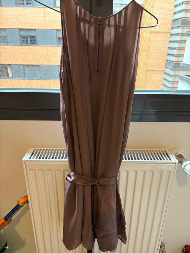 Vestido lazo cintura, sin mangas