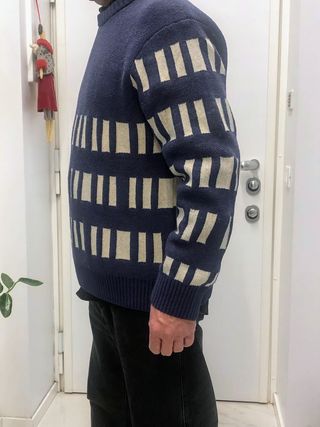 Maglione Pullover Jacquard a Contrasto Zara XL