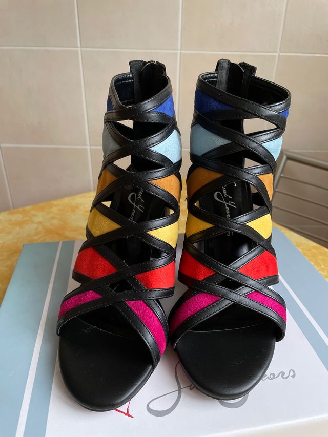 Sandalias de tacón multicolor cm 8
