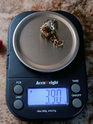 Topacio Azul Colgante 18K. Oro de Ley