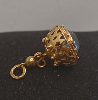 Topacio Azul Colgante 18K. Oro de Ley