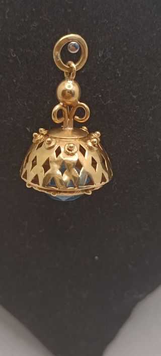 Topacio Azul Colgante 18K. Oro de Ley