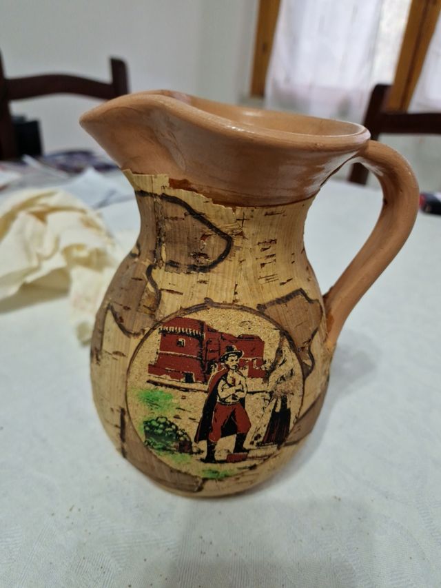 Brocca rivestita di sughero in ceramica