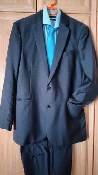 Traje Caballero negro #Hebymango talla 40+camisa+