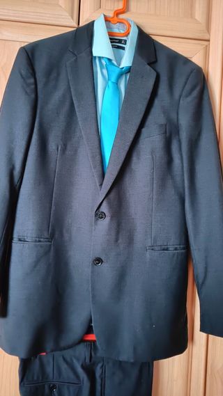 Traje Caballero negro #Hebymango talla 40+camisa+