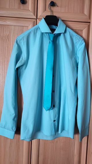 Traje Caballero negro #Hebymango talla 40+camisa+