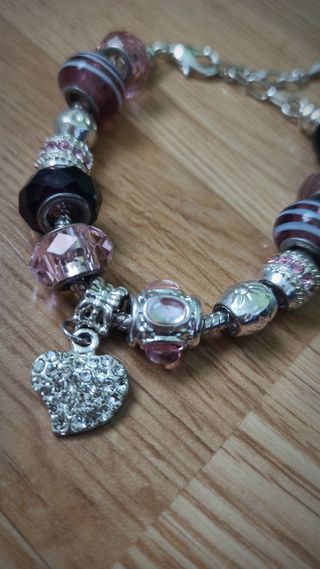 Pulsera abalorios cristal y brillantes