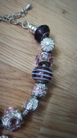 Pulsera abalorios cristal y brillantes