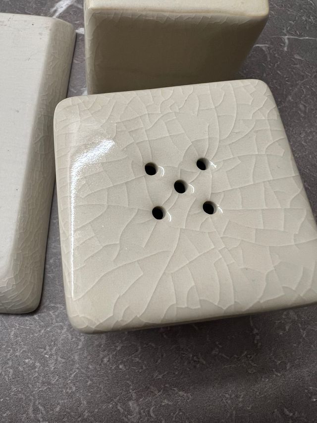 Saliera e pepiera in ceramica crackle