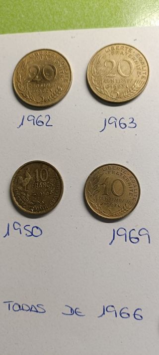 15 Monedas Francos franceses