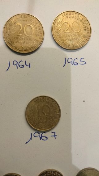 15 Monedas Francos franceses