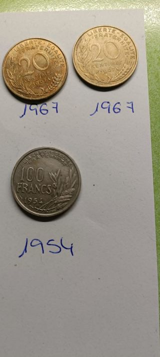 15 Monedas Francos franceses