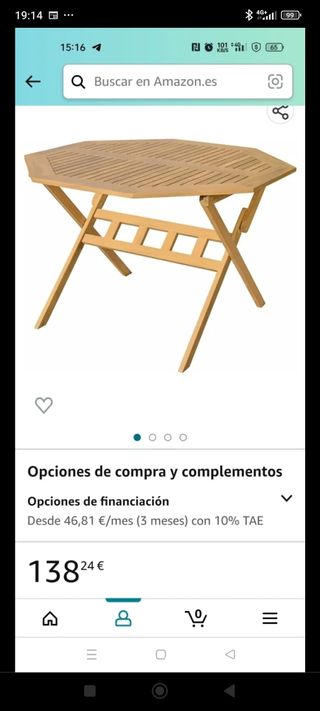 Mesa de madera de acacia 110x110x74h