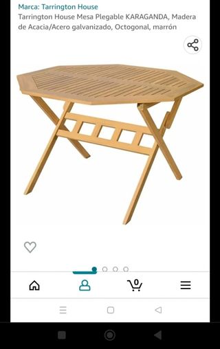 Mesa de madera de acacia 110x110x74h