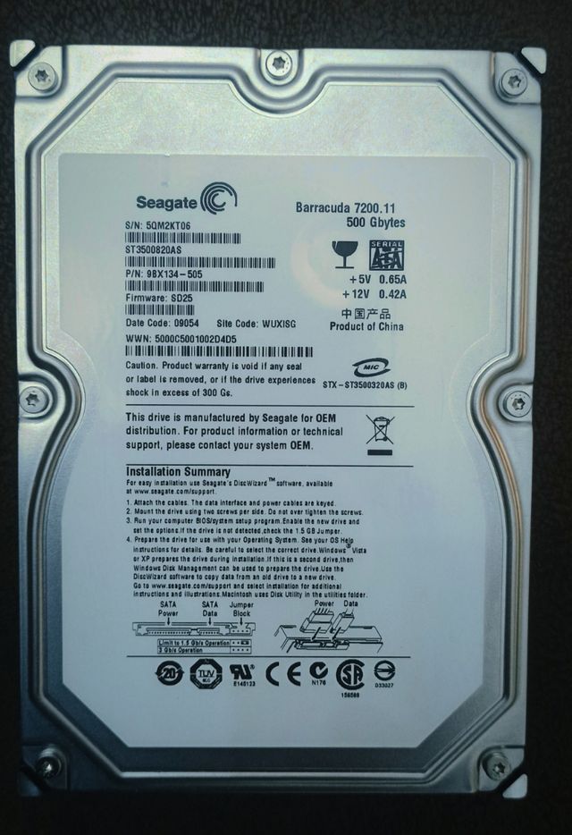 Custodia esterna Tooq e disco rigido da 3'5" da 500 Gb