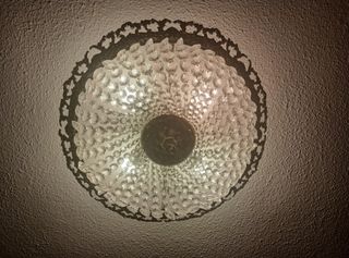 Lampara techo bronce y cristal