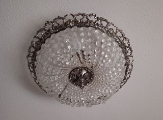 Lampara techo bronce y cristal