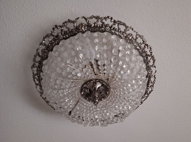 Lampada da soffitto in bronzo e vetro