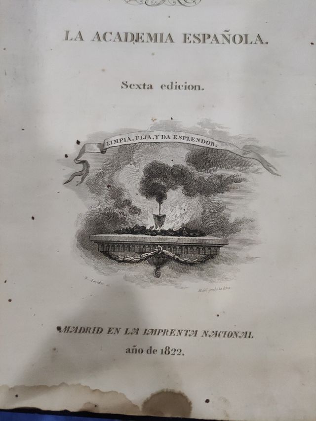 Diccionario Lengua Castellana año 1822