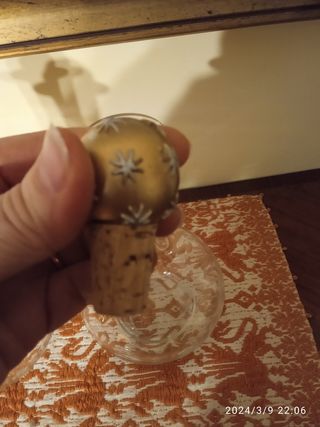 Coppia bottiglie d'epoca in vetro soffiato