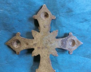 ANTIGUO CRUCIFIJO ALTAR CRISTO CALAVERA BRONCE