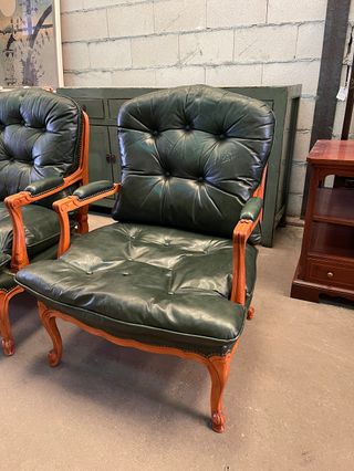 ✅sillon cuero antiguo original perfecto estado