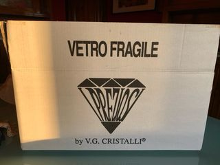 Vaso ampolla in vetro soffiato nuovo