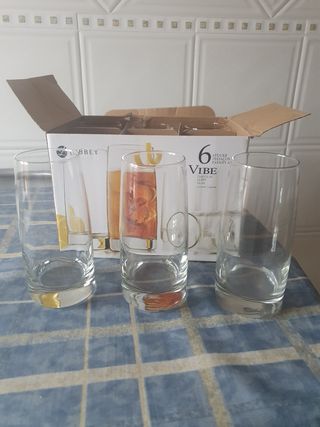 6 VASOS LIBBEY DE 518 ml. ALTOS !!