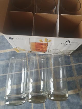 6 VASOS LIBBEY DE 518 ml. ALTOS !!