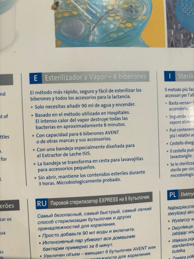 Esterilizador de biberones