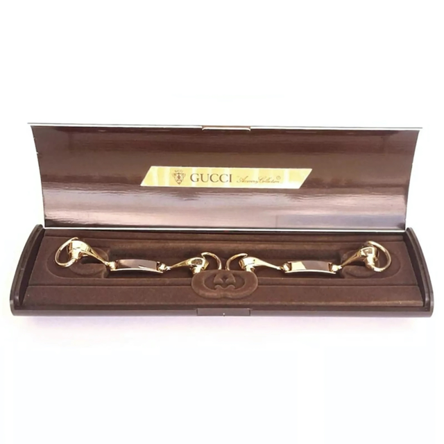 Gemelos Gucci Estribo Ecuestre Oro Vintage 80s.