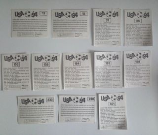 Cromos Panini Mundial USA 94