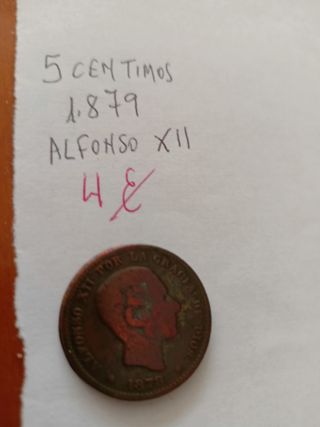 5 CÉNTIMOS 1879 DE ALFONSO XII