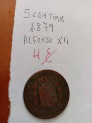 5 CÉNTIMOS 1879 DE ALFONSO XII