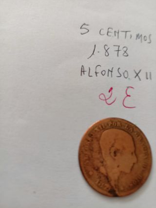 5 CÉNTIMOS 1878 ALFONSO XII