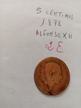 5 CÉNTIMOS 1878 ALFONSO XII