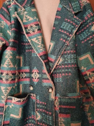 Abrigo estampado de paño para mujer