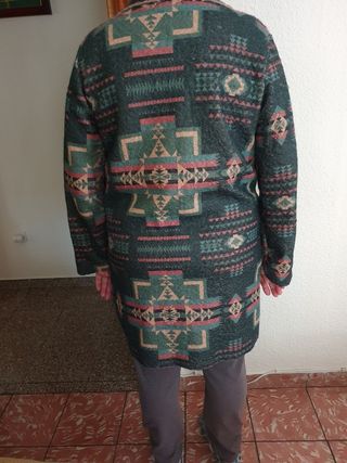 Abrigo estampado de paño para mujer