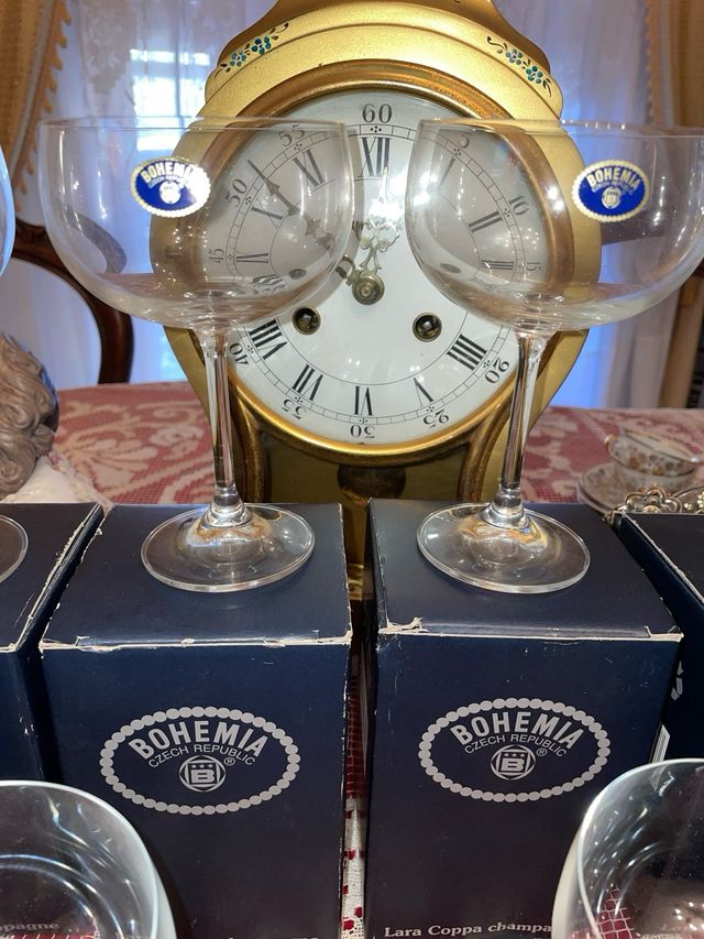 Sei coppe di champagne di Bohemia Repubblica Ceca 