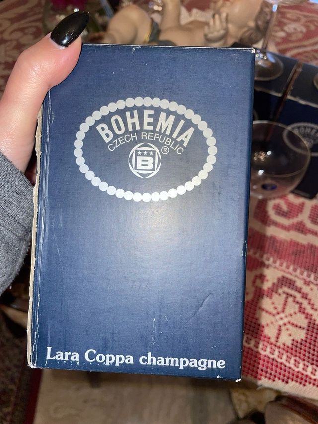 Sei coppe di champagne di Bohemia Repubblica Ceca 