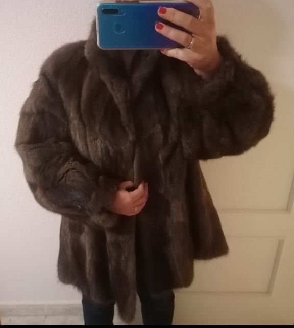 Abrigo de piel auténtica mujer