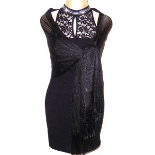 Stola elegante nero nera cerimonia elegante sciall