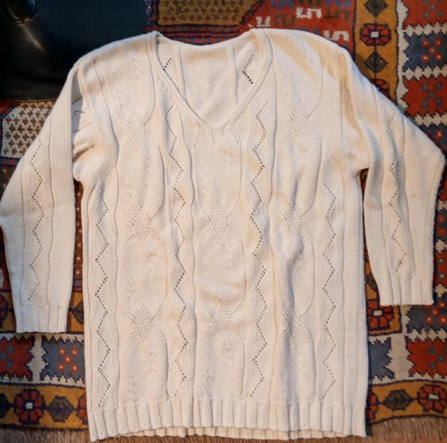 Pullover tennis bianco latte