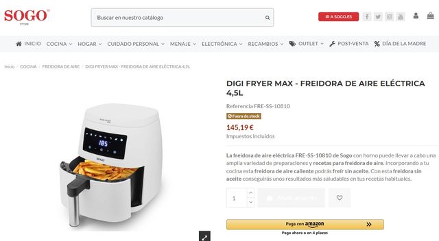 A ESTRENAR - Freidora aire 4.5L DIGI FRYER PLUS