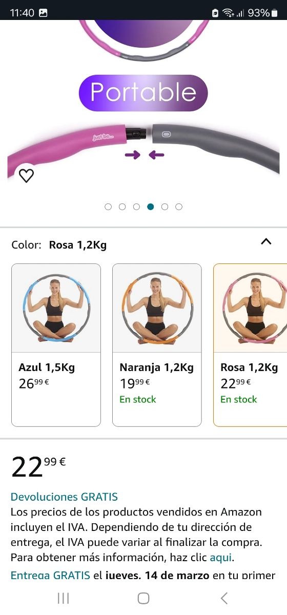 Hula hoop desmontable