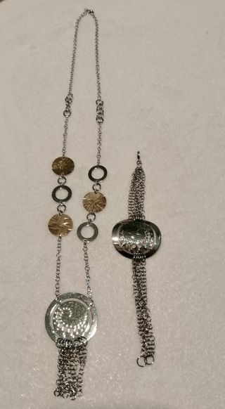Set collana e bracciale in acciaio